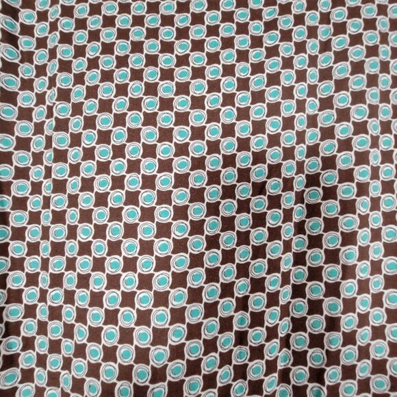 Cabi Womens Brown Teal Polka Dot V-Neck Short Sleeve Mini Dress XL Stretch New - Picture 3 of 11